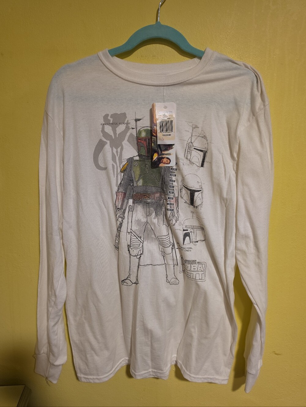 NWT Geeknet Star Wars Boba Fett Men's Size Medium Concepts Long Sleeve T-Shirt